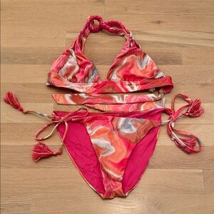 BECCA Pink and Orange Swirl Bikini